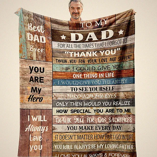 50x60 Inch Gifts For Dad Blanket From Daughter Son Birthday Present Idea