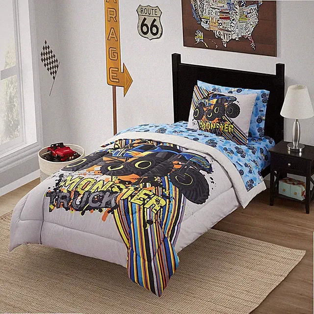 Bedding Set Bed in a Bag for Boys and Girls Toddlers Printed Sheet Set and Co...