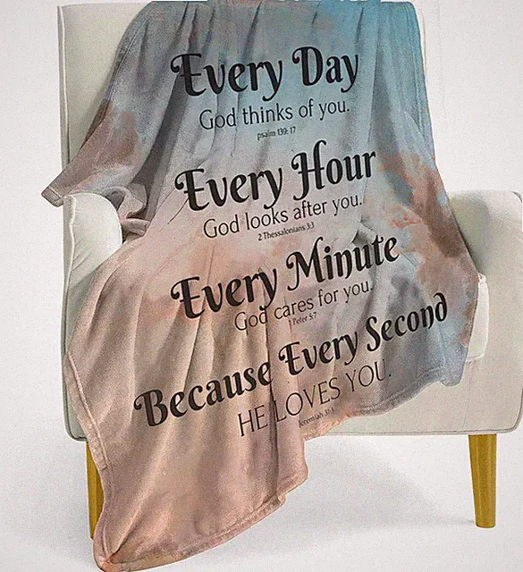 Bible Verse Blanket with Inspirational Thoughts and Prayers- Religious Throw Bla