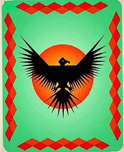 Heavy Weight Warm Queen Size NATIVE THUNDERBIRD Design Soft Blanket 79x96in