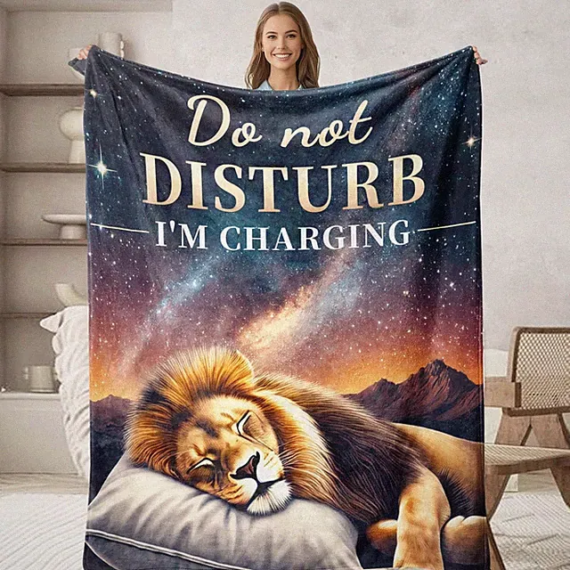 Lion Throw Blanket, 50x60, Flannel, Lion Lovers Gift, Animal, Bed, Couch,Decor