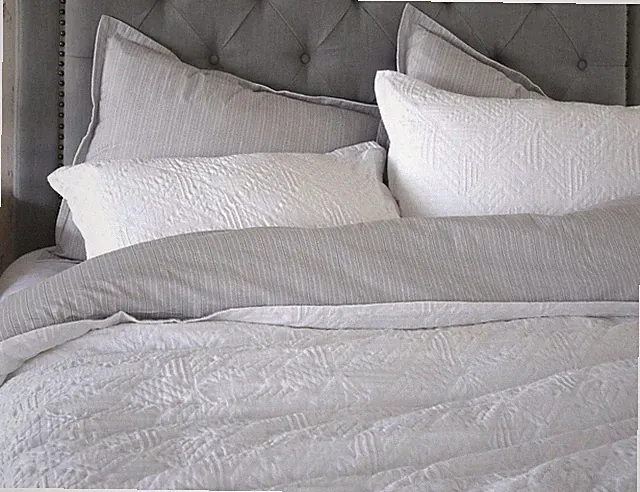Matelasse Duvet Cover Set, 100% Cotton, Pre-Washed, Soft & Cozy, Woven Jacqua...