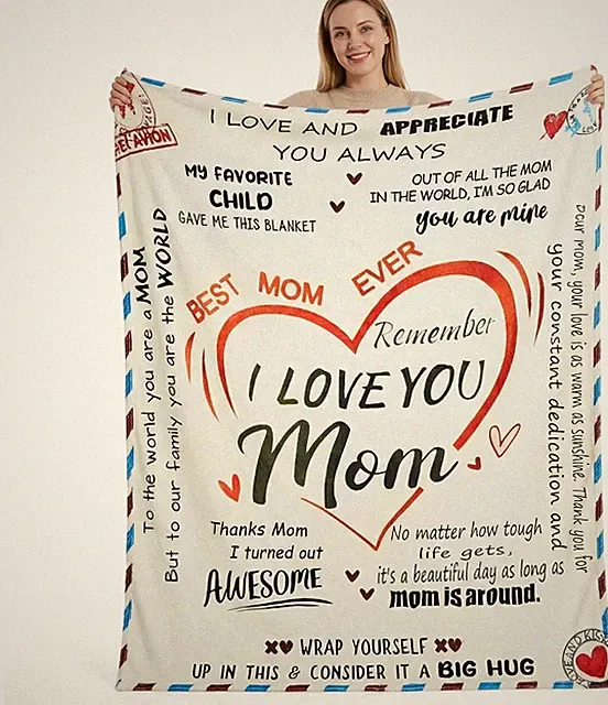 Mothers Day Gifts - Super Soft Warm Personalized Throw Blanket, Mothers Day Blan