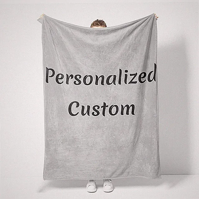 Personalized Custom Fleece Blanket with Images Text,Featuring Cartoon Character❀