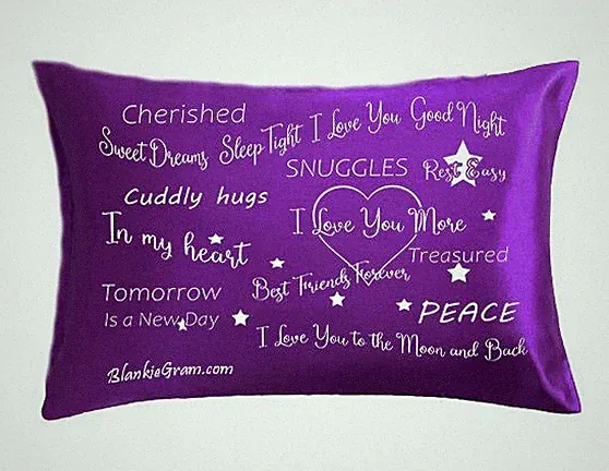 Pillowcase I Love You Satin Printed Pillow Cover 2 Sizes and Colors Blankiegram