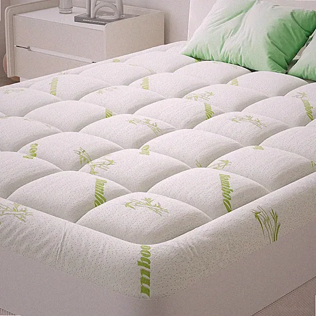 Queen Size Ultra Soft Bamboo Mattress Topper Cooling Pillow Top Pad