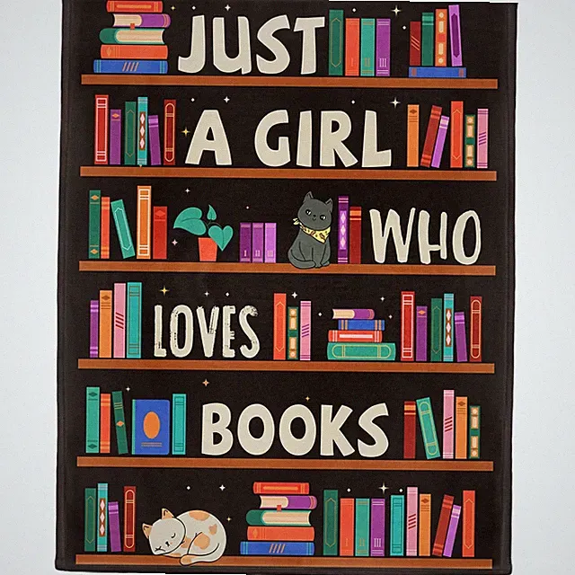 Reading Lover Blanket, Just A Girl Who Loves Books Blanket, Soft Warm Cozy Fl...