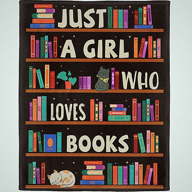 Reading Lover Blanket Just A Girl Who Loves Books Blanket Soft Warm Cozy Flee...
