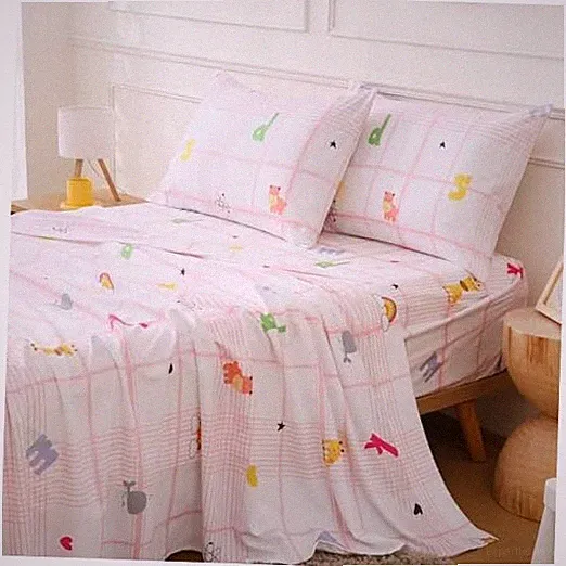 Sheet Set for Girls Kids Pink Bed Sheets 15-Inch Deep Pocket Fitted Twin Animal